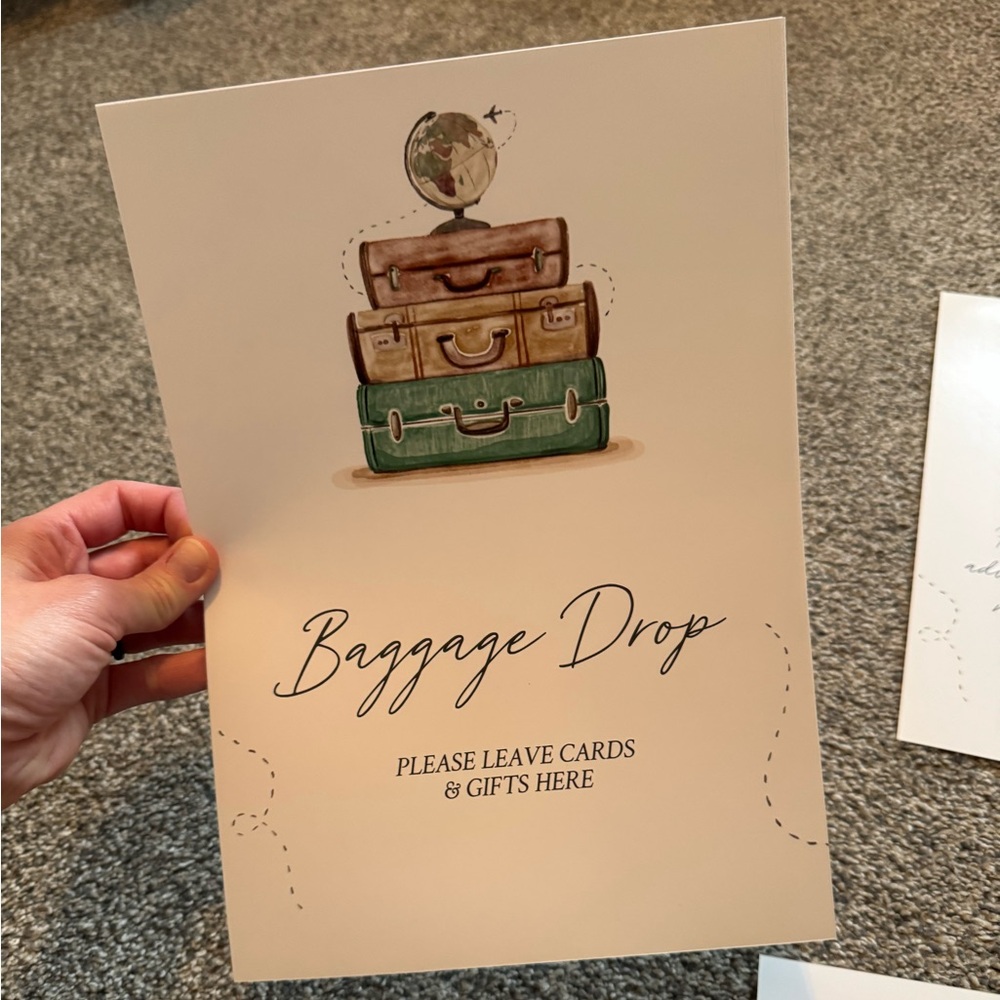 Wedding Bridal Shower Bachelorette Signs and Advice Card Box
